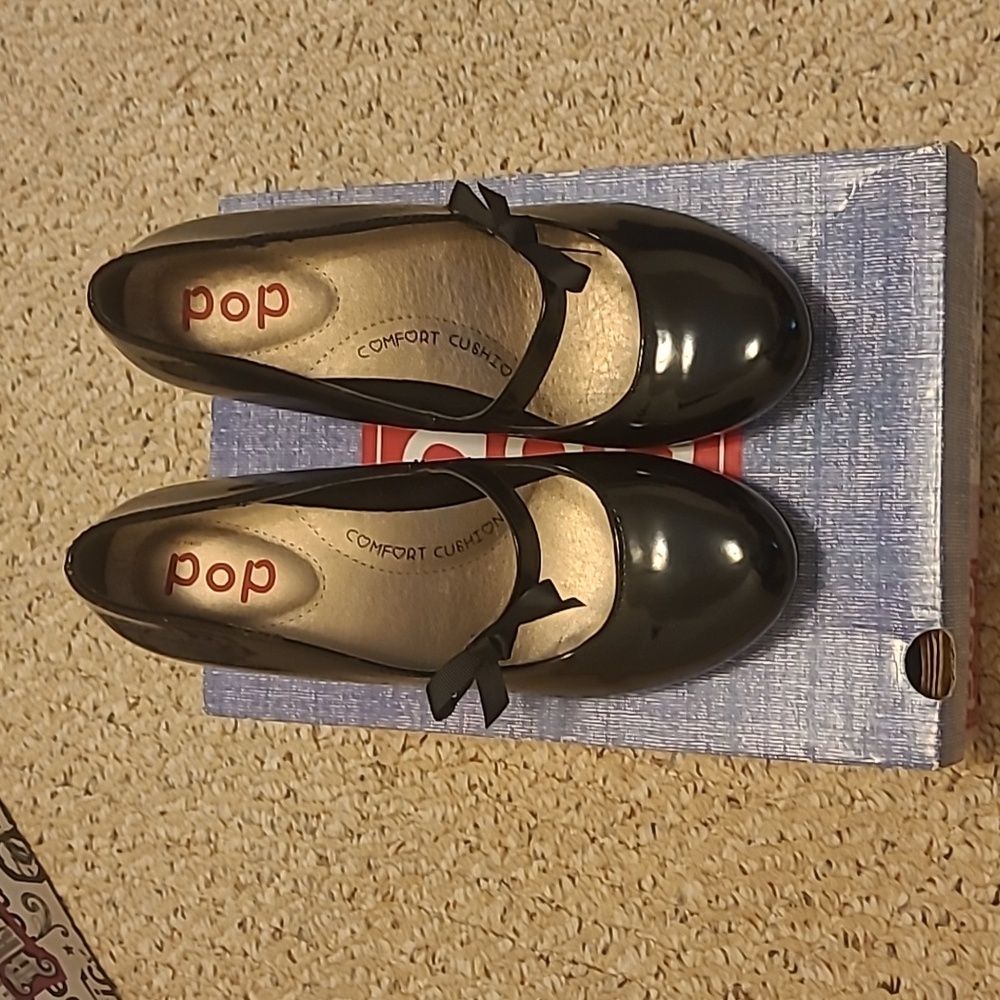 Pop Plano black patent high heels size 9.5